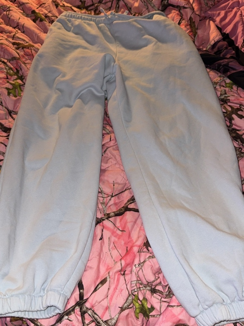 Light Blue Fleece Sweatpants - Unbranded